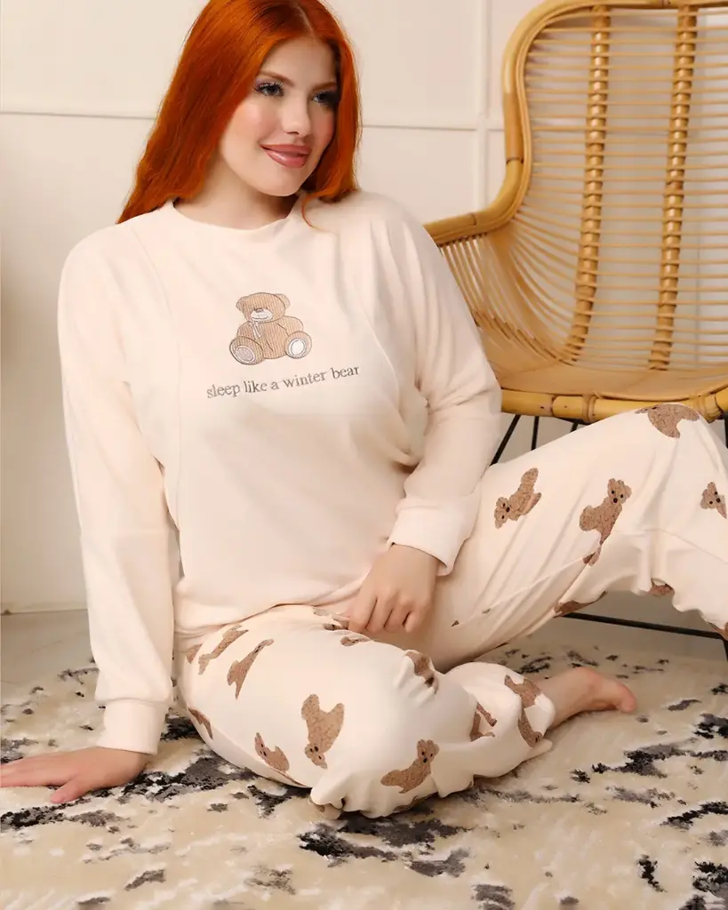 E4556 "Sleep Like A Winter Bear" Embroidered Pajamas