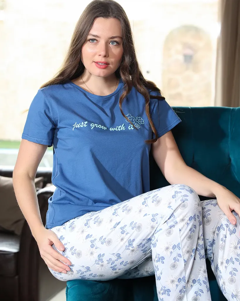 بيجامة قطن صيفي - just grow with it