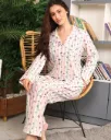 Classic Butterfly Striped Cotton Pajamas