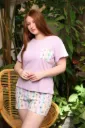 Summer Striped Butterfly Cotton Short Set