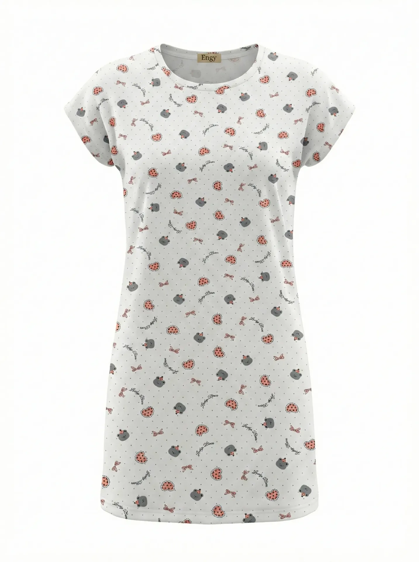 Cotton Teddy Print Nightshirt