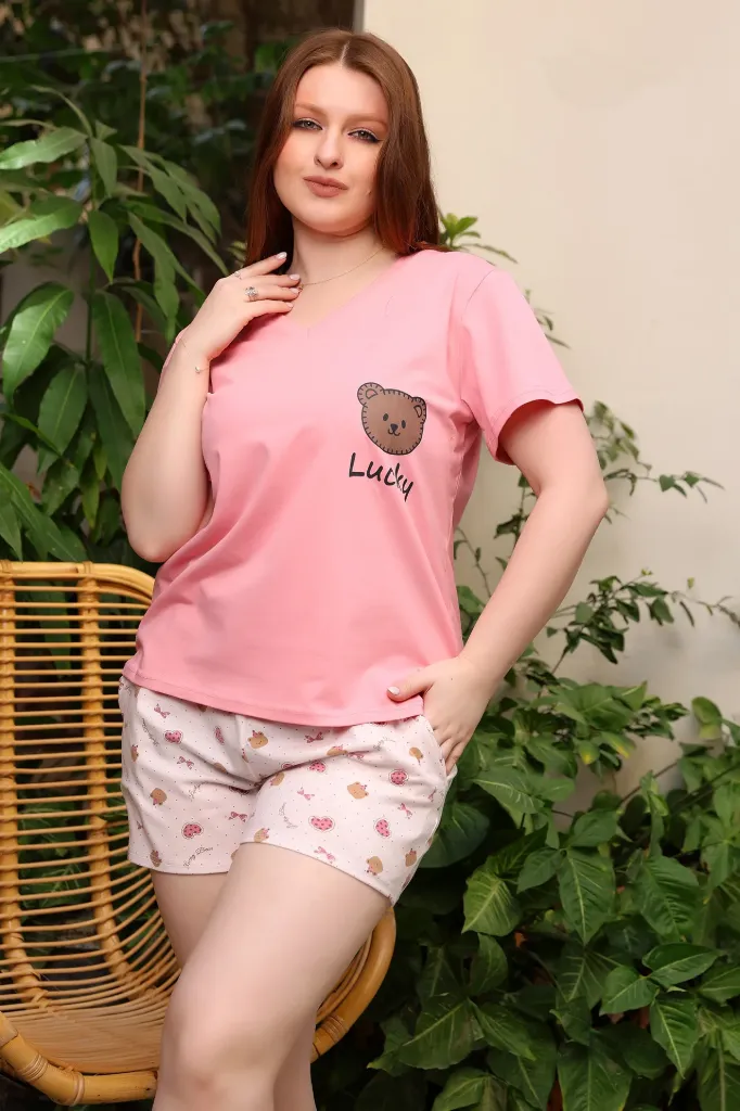 Lucky Teddy Cotton Short Set