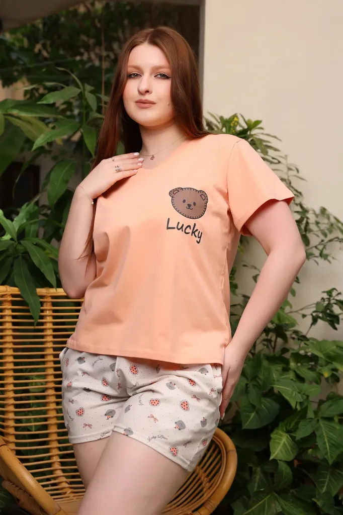 [E4608-05] Lucky Teddy Cotton Short Set (سيمون, M)