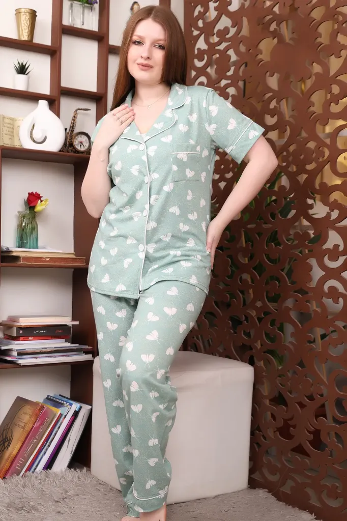 Classic Butterfly Short-Sleeve Cotton Pajamas