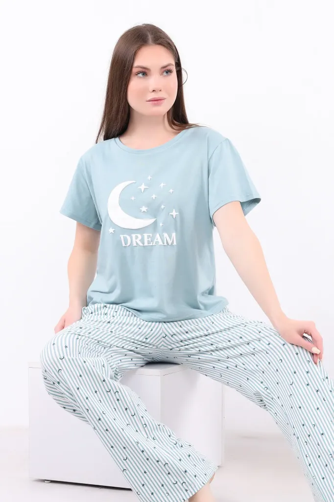 [E4631-09] "DREAM" Cotton Pajama (بترولي, M)