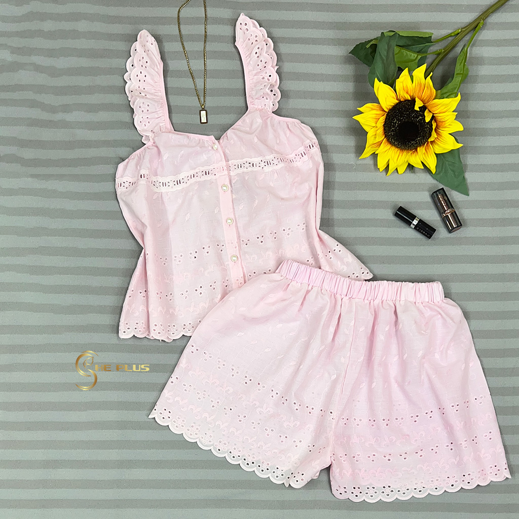 E4474 Embroidered Pajama (M, كشمير)