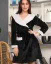 E5127 Heidi Velvet Fur-Hooded Robe