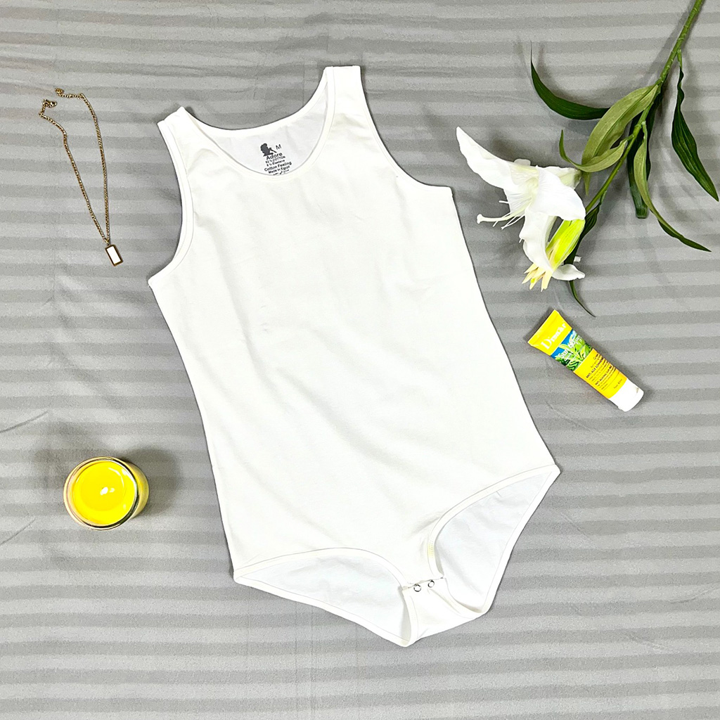 A2001 Body Suit Wide Strap (M, اوف وايت)