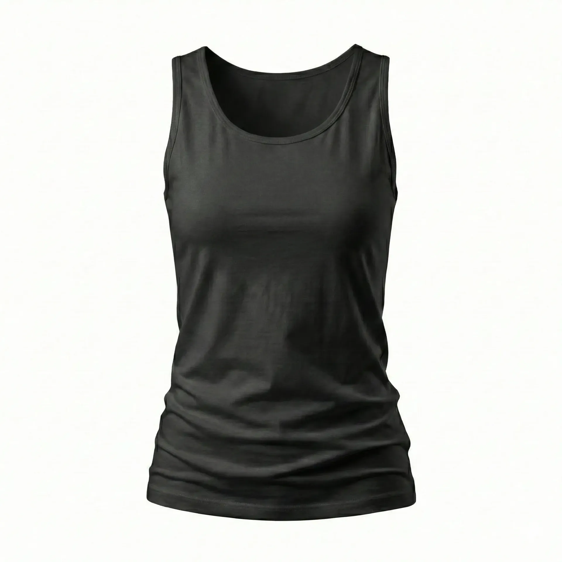 [A2005-17] Wide Strap Top (M, اسود)