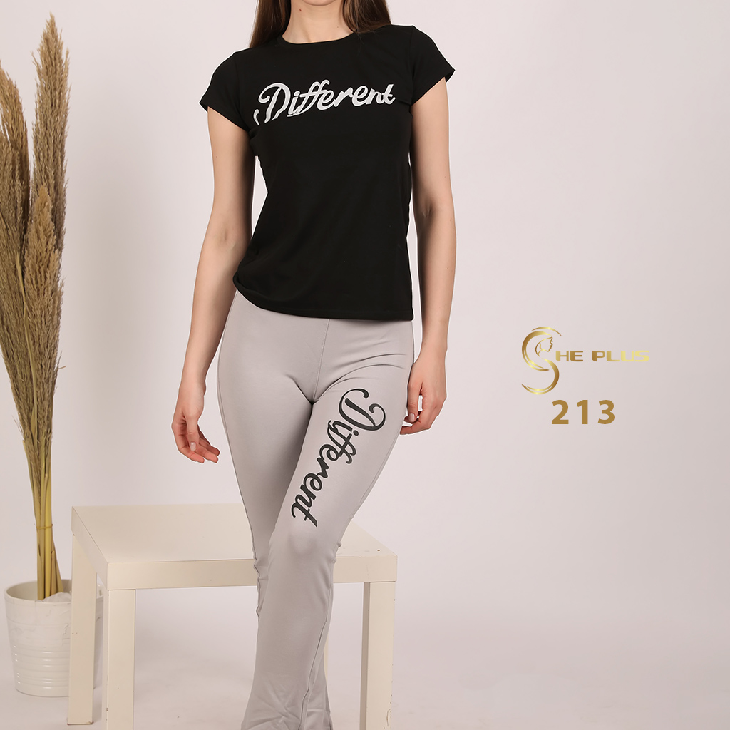NG213 طقم رياضي قطن Different (اسود, M)