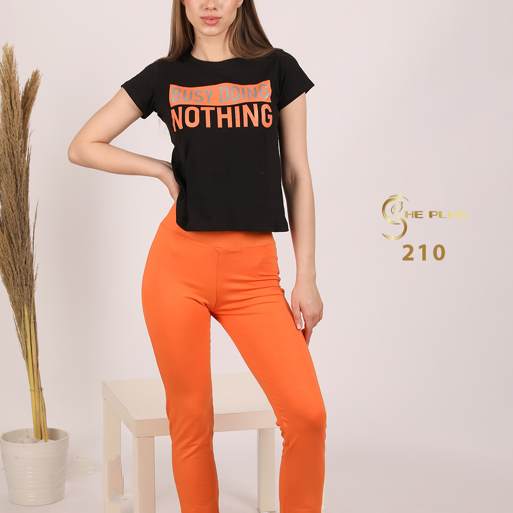 NG210 طقم رياضي قطن Busy Doing Nothing (اسود, M)