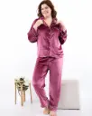 E4497 Classic Plain Velvet Pajamas
