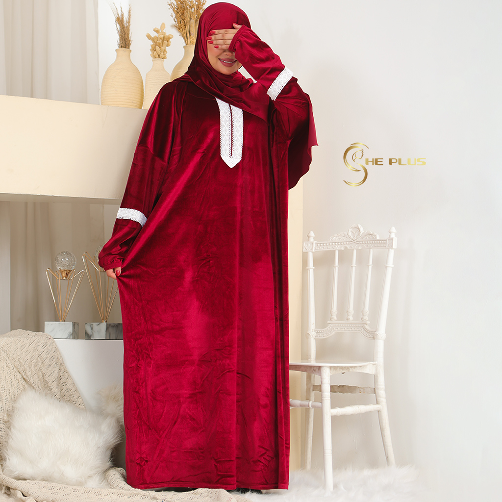 E6003 Free Size Eyelet Embroidered Velvet Isdal