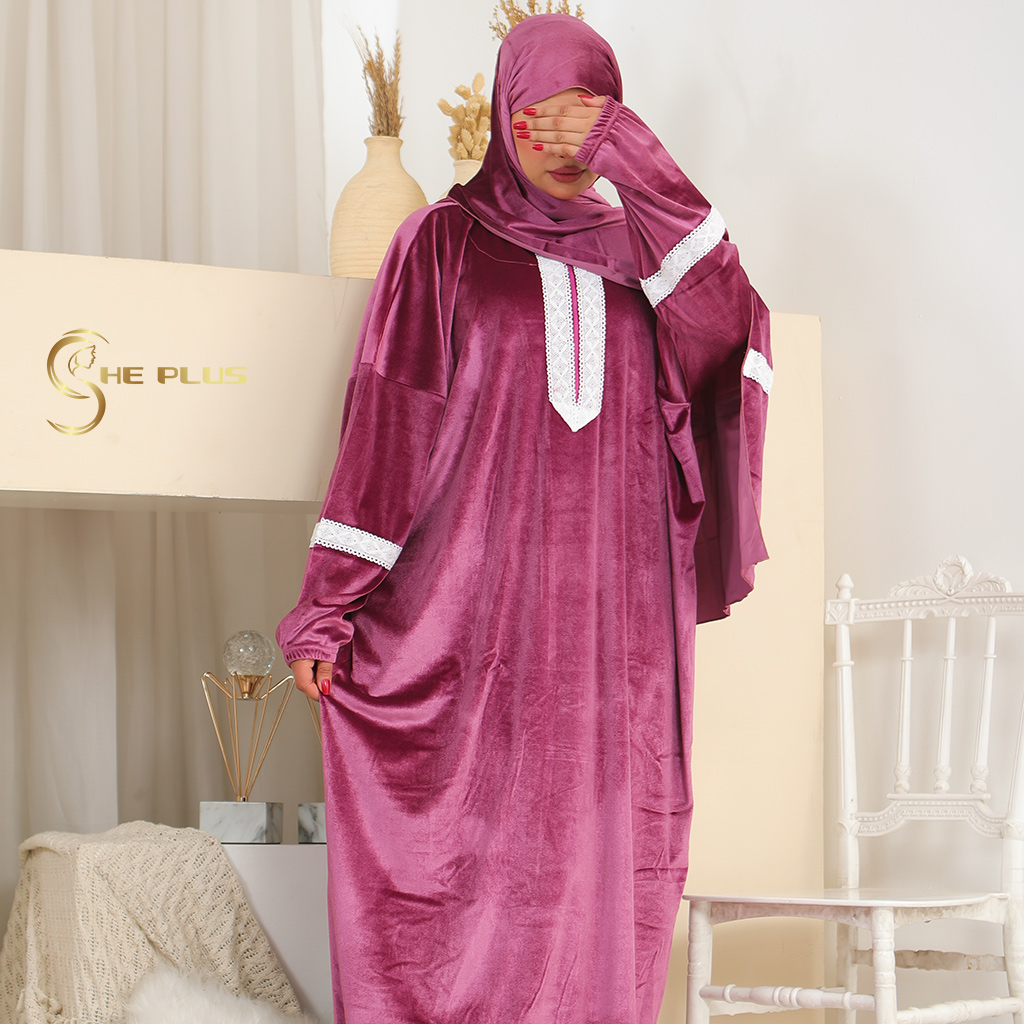 E6003 Free Size Eyelet Embroidered Velvet Isdal