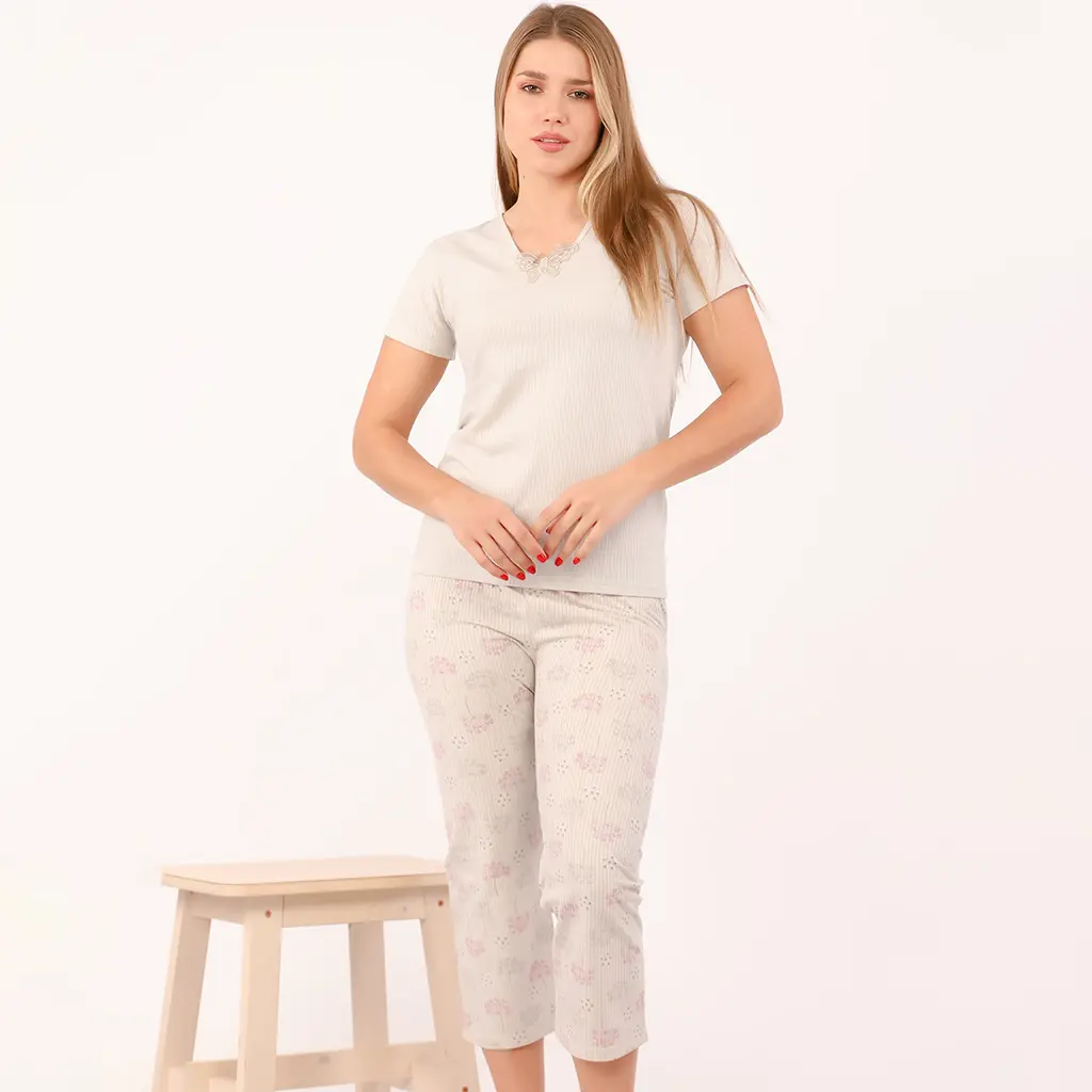 E4460 Panta-court Cotton Pajama