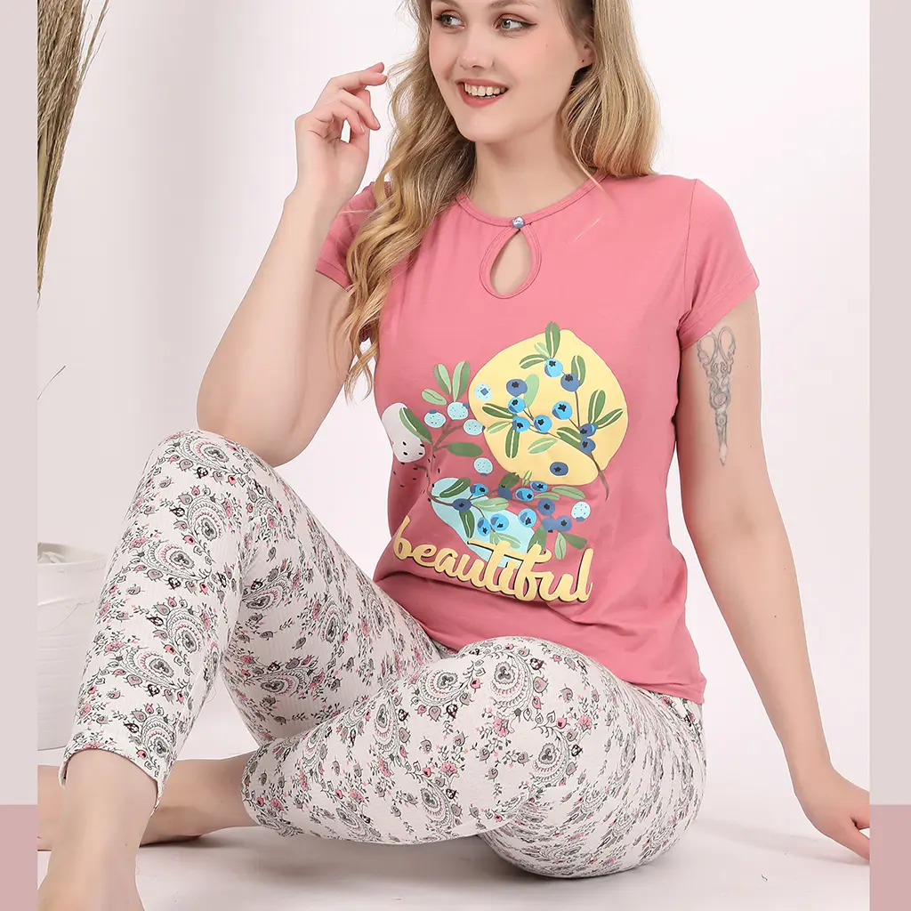 E4421 Cotton Pajama Beautiful (كشمير, M)
