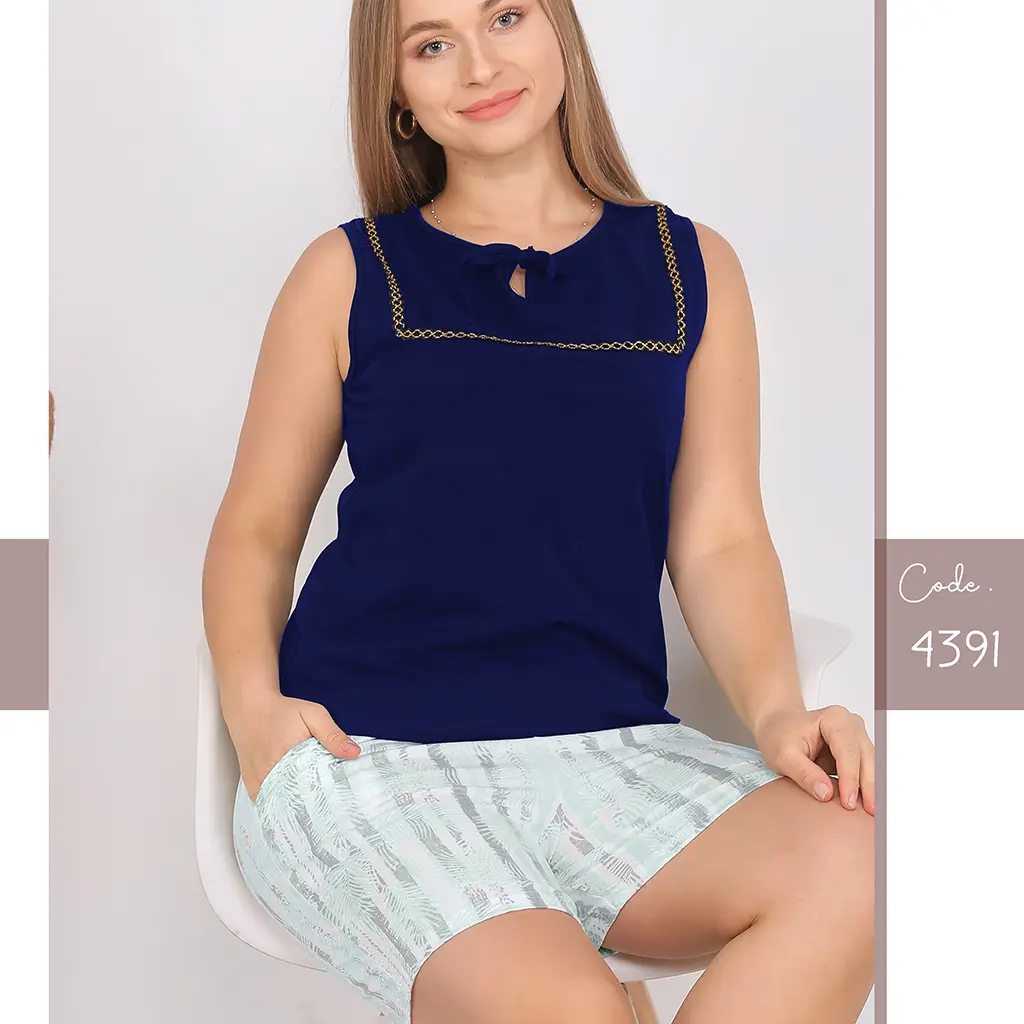 E4391 بيجامة شورت قطن