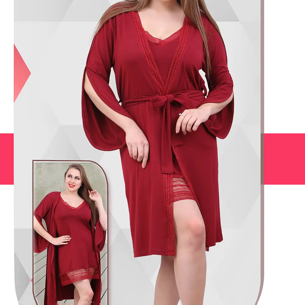 E0141 Cotton night shirt with robe