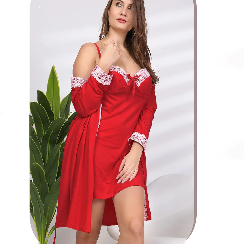 E0150 Cotton night shirt and robe 