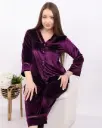 E4507 بيجامة كلاسيك قطيفة - دانتيل