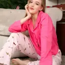 E4521 بيجامة كلاسيك قطن Sharks & Plain