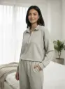 E4524 Jacquard Pajamas - Zip Collar