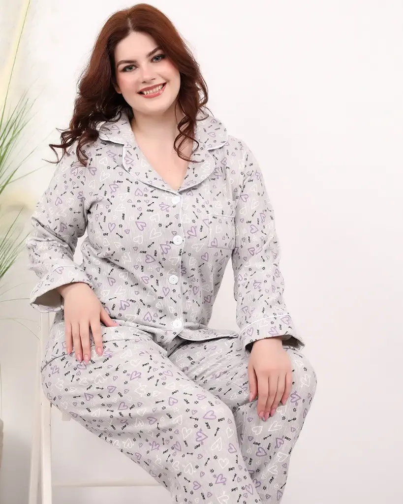 E4540 Classic Pajamas - Heart Print