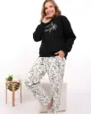 E4549 "Just Be Ready" Sweatshirt Pajamas - Floral