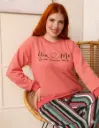 E4550 "You  ♡  Me" Sweatshirt Pajamas - Striped