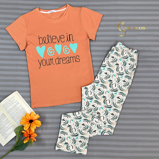 E4511 Cotton Pajama Believe in your dreams