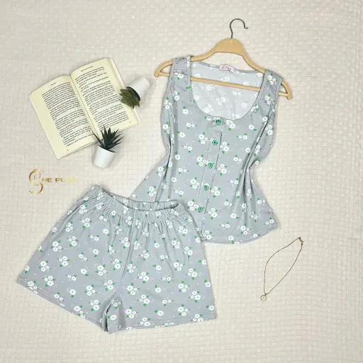E4518 Cotton Pajama Jasmine Flowers