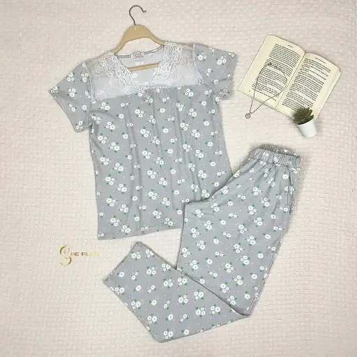 E4519 Cotton Pajama Jasmine Flowers