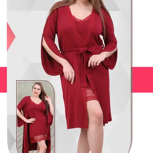 E0141 Cotton night shirt with robe