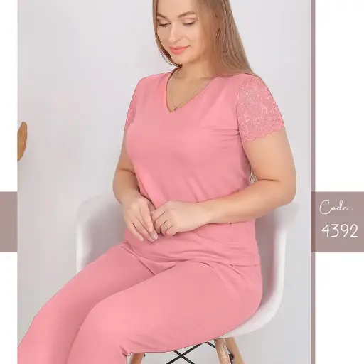 E4392 بيجامة بنطلون قطن 